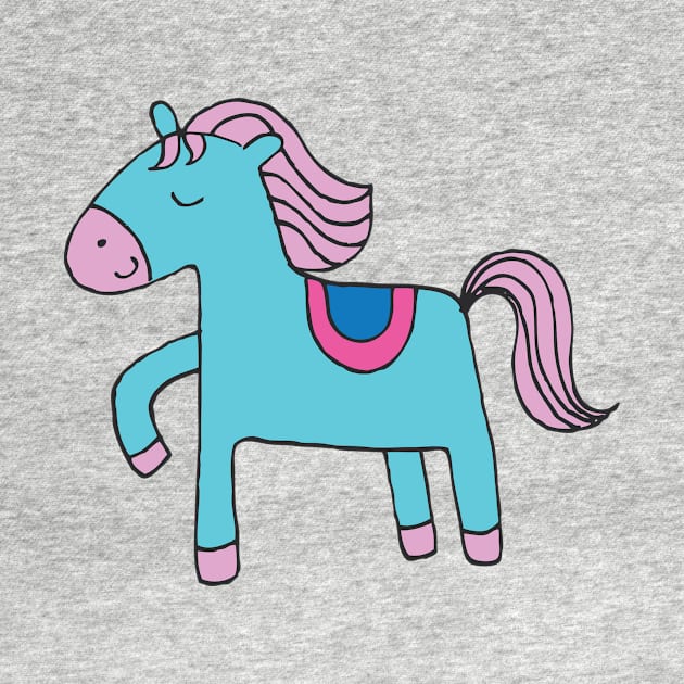 Happy Pony - sky blue and pink by Cecca Designs by Cecca